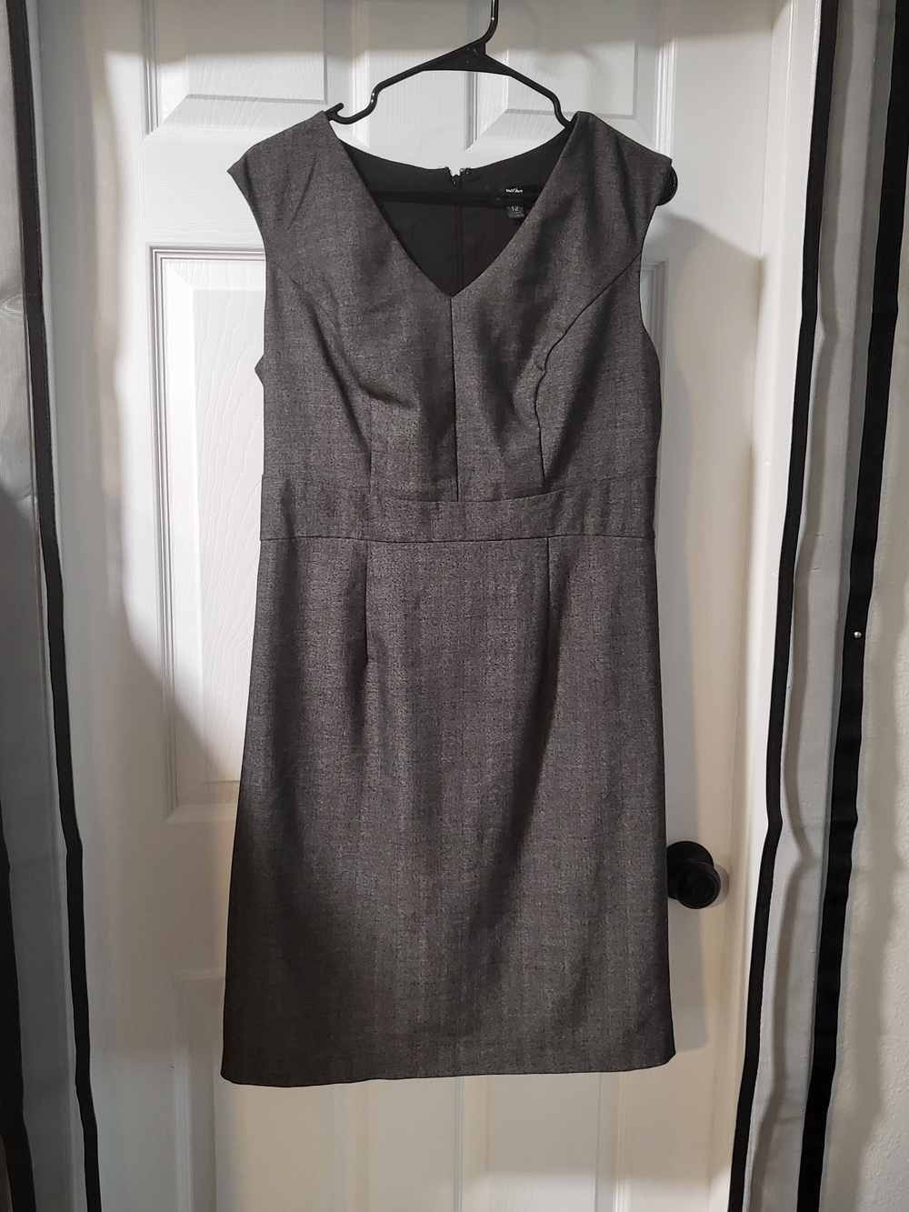 Sleeveless Gray V-Neck Midi Dress